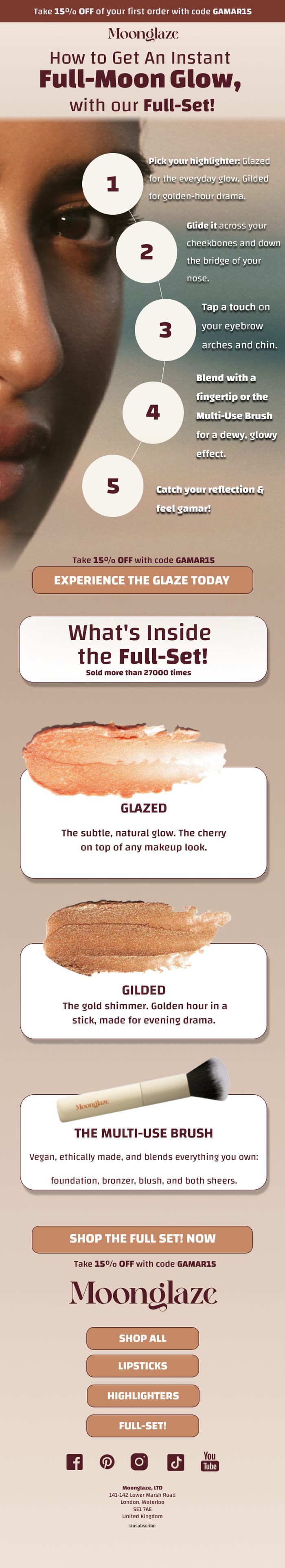 Moonglaze product education email